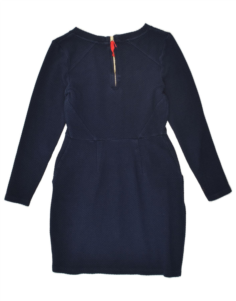 JOULES Womens Long Sleeve Jumper Dress UK 10 Small Navy Blue Cotton | Vintage Joules | Thrift | Second-Hand Joules | Used Clothing | Messina Hembry 