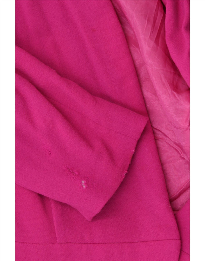 Elegance Womens Blazer Jacket UK 14 Medium Pink Wool