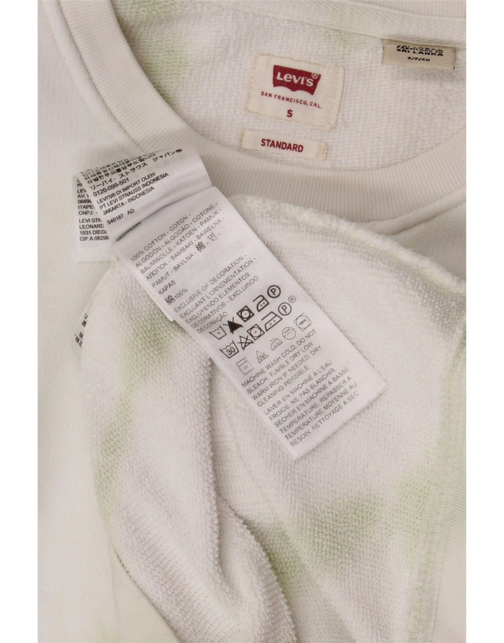 LEVI'S Mens Standard Sweatshirt Jumper Small White Tie Dye Cotton