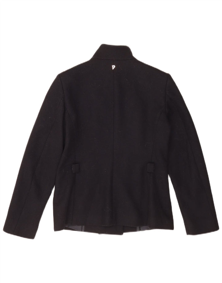 Dondup Womens Pea Coat IT 44 Medium Navy Blue Wool