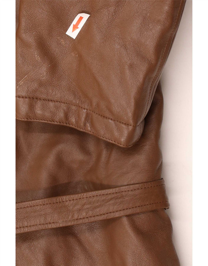 Vintage Mens Leather Jacket IT 46 Small Brown