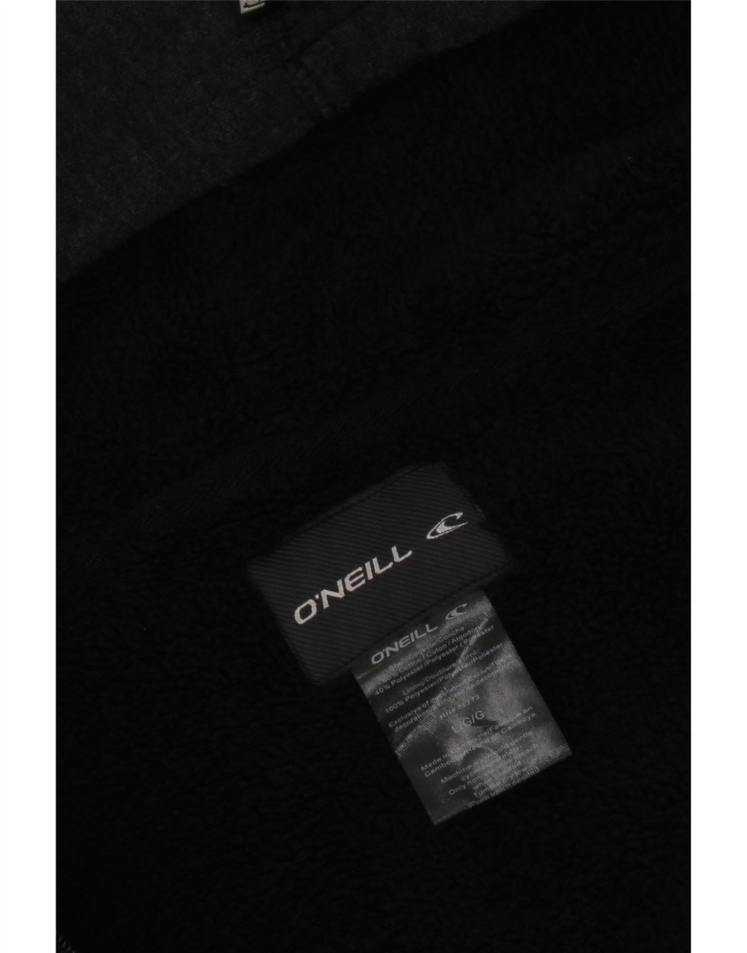 O'Neill Mens Zip Hoodie Sweater Large Grey Cotton