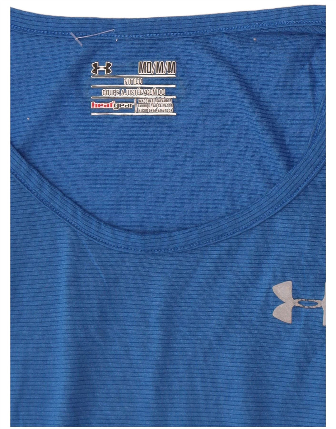 Under Armour Mens Heat Gear Vest Top Medium Blue Pinstripe