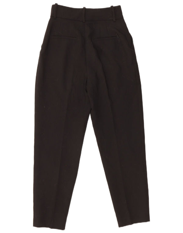 Zara Womens Tapered Chino Trousers XS W24 L26 Black Polyester