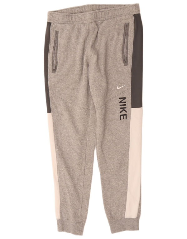 Nike Mens Graphic Tracksuit Trousers Joggers Medium Grey Colourblock Cotton