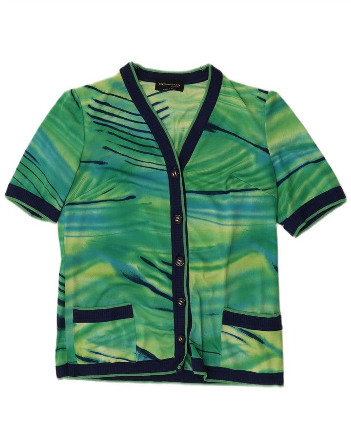 Domina Womens Short Sleeve Cardigan Top IT 44 Medium Green Tie Dye