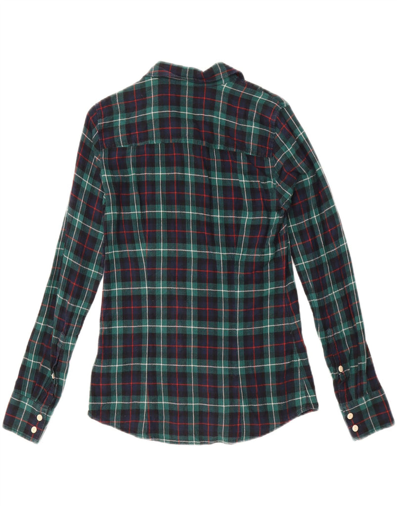 J. CREW Womens Flannel Shirt US 0 XS Green Check Cotton Vintage J. Crew and Second-Hand J. Crew from Messina Hembry 