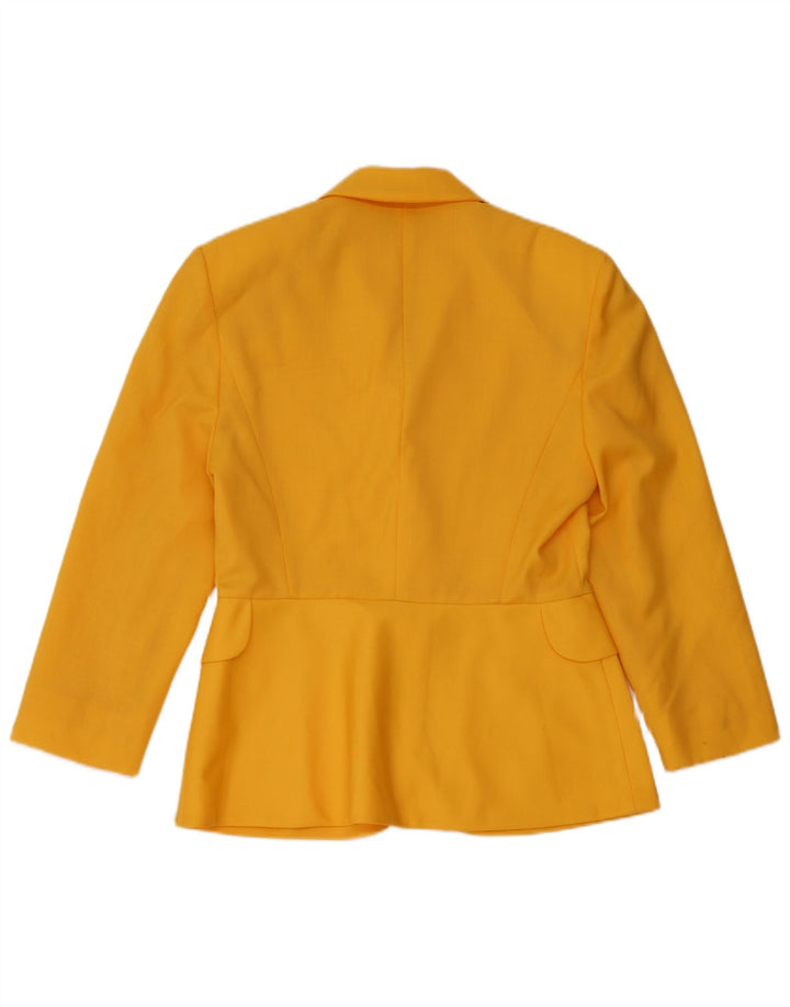 Vintage Womens 1 Button Blazer Jacket IT46 Large Yellow Wool
