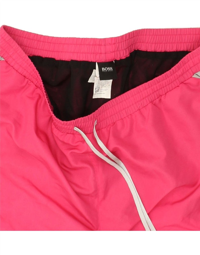 HUGO BOSS Womens Sport Shorts UK 20 2XL Pink Polyester | Vintage Hugo Boss | Thrift | Second-Hand Hugo Boss | Used Clothing | Messina Hembry 