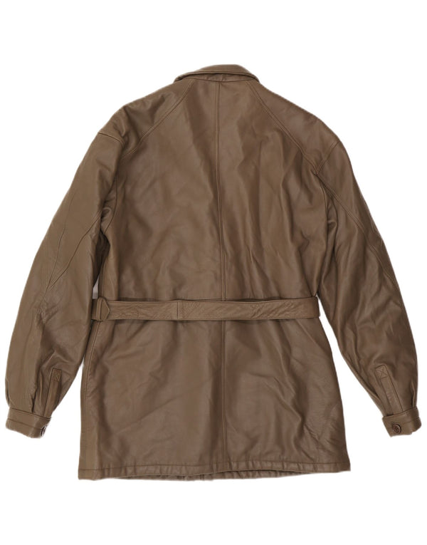 VINTAGE Mens Leather Jacket IT 48 Medium Brown Leather