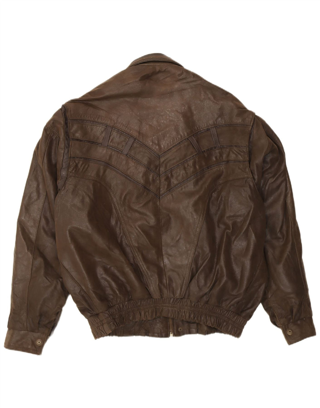 Vintage Mens Leather Jacket UK 42 XL Brown Leather