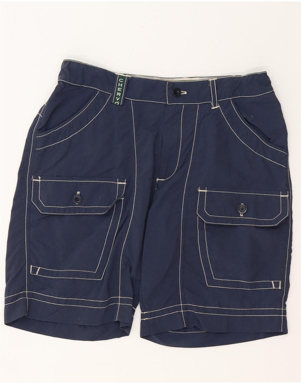 CHERVO Boys Cargo Shorts 11-12 Years Large W26 Navy Blue Polyamide