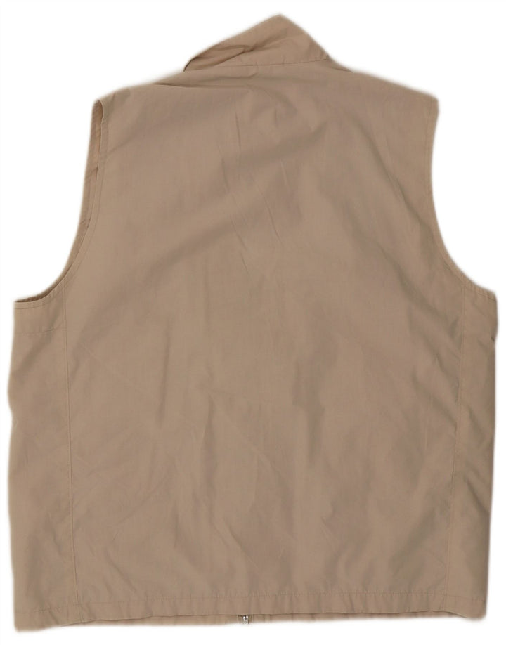 BRUGI Mens Utility Gilet UK 40 Large Beige Polyester