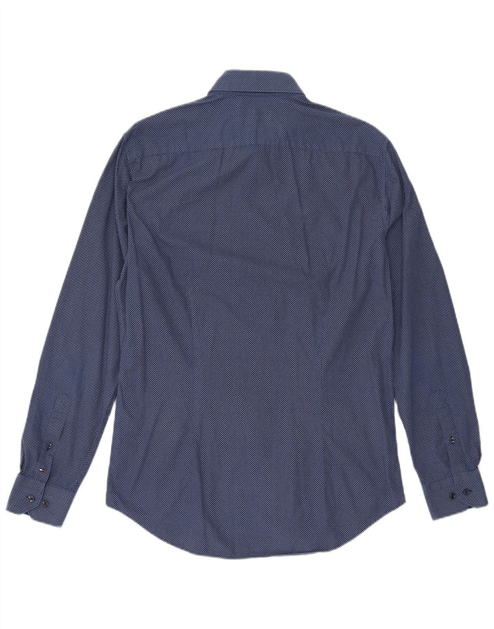 TOMMY HILFIGER Mens Abstract Pattern Shirt Size 15 1/2 39 Medium Navy Blue