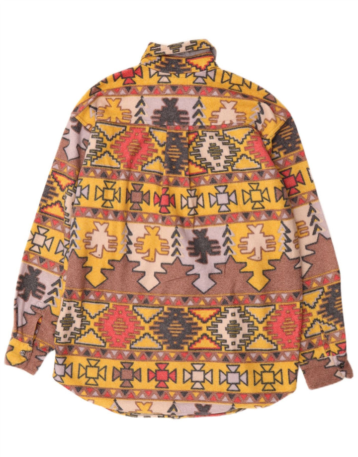Sinful Mens Fleece Flannel Shirt Large Multicoloured Geometric