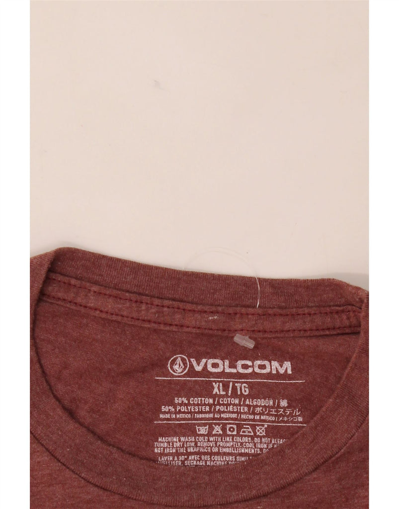 VOLCOM Mens Graphic T-Shirt Top XL Maroon Cotton Vintage Volcom and Second-Hand Volcom from Messina Hembry 