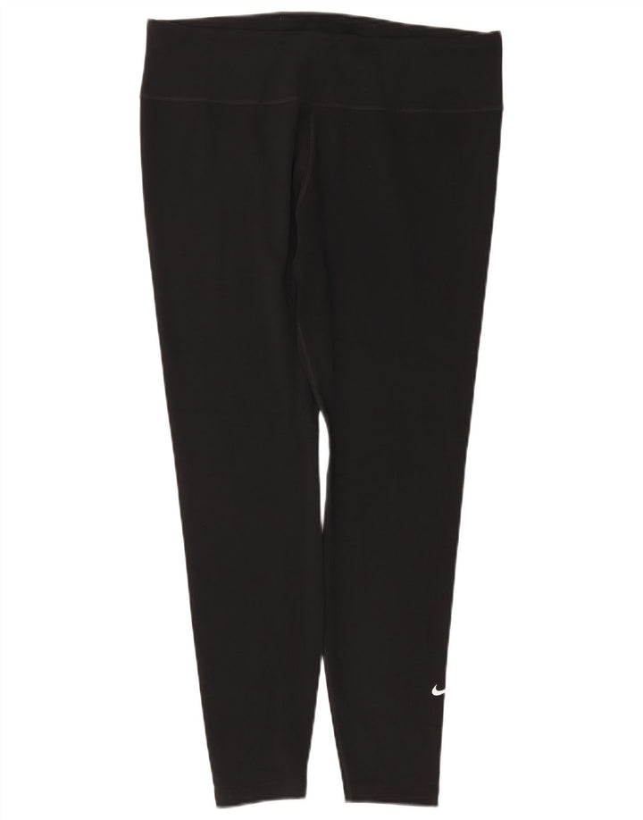 NIKE Womens Dri Fit Leggings UK 18 XL Black Polyester