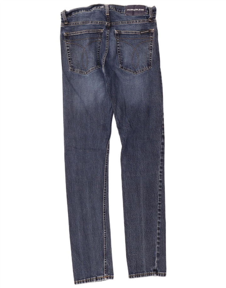 CALVIN KLEIN Mens Slim Jeans W30 L32 Blue Cotton