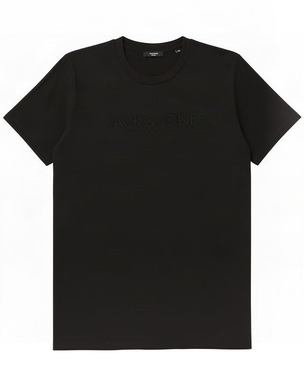 Jack & Jones Mens T-Shirt Top Large Black Cotton