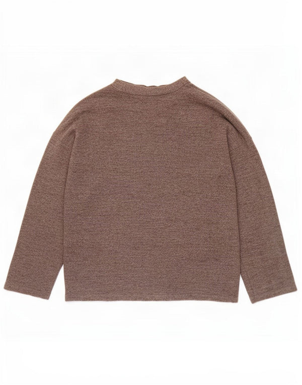 Zara Womens Oversized Crew Neck Jumper Sweater UK 10 Small Grey Polyester