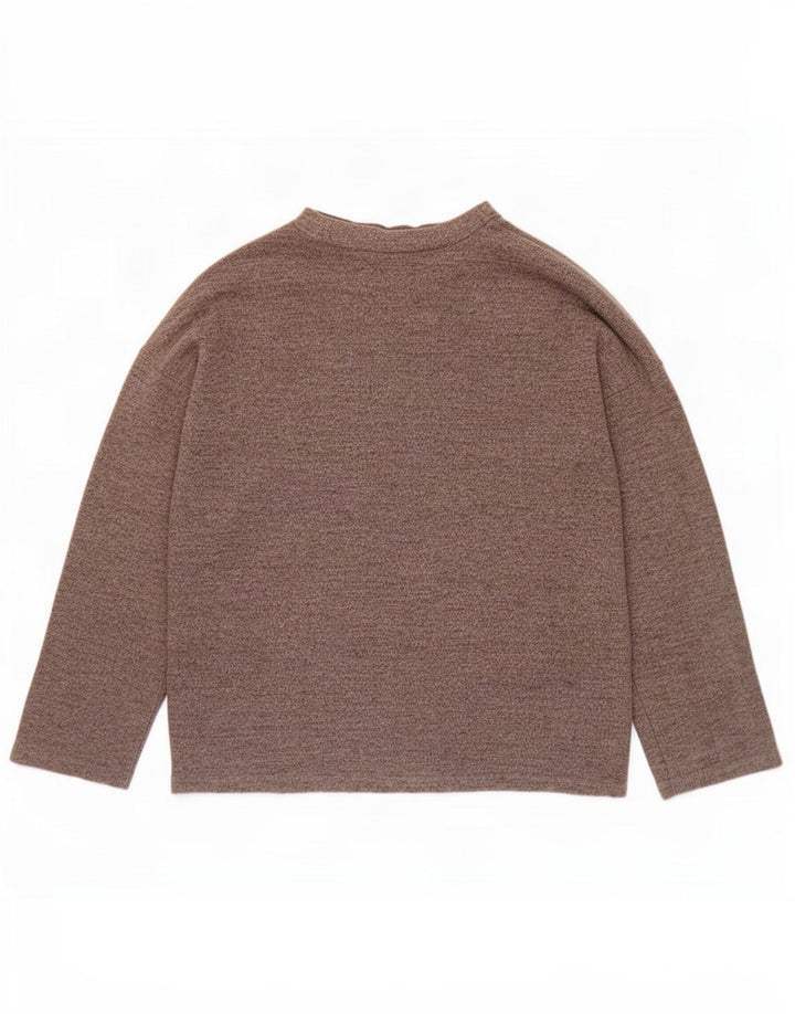 Zara Womens Oversized Crew Neck Jumper Sweater UK 10 Small Grey Polyester