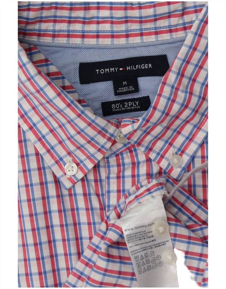 TOMMY HILFIGER Mens 80'S Two Ply Shirt Medium Multicoloured Check Cotton