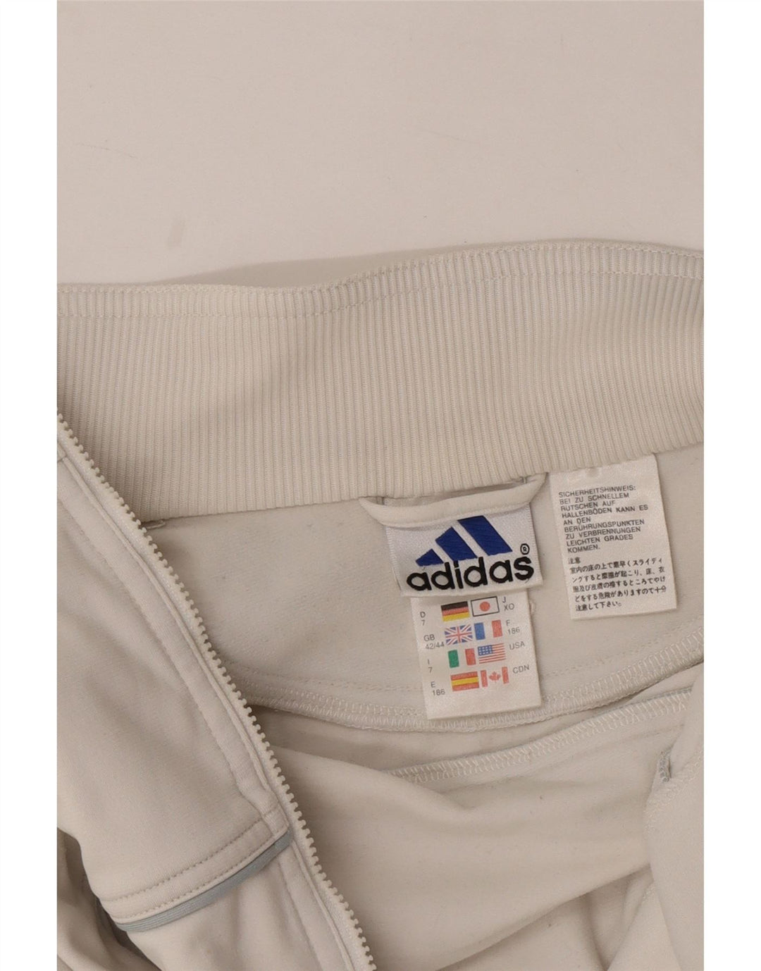 ADIDAS Mens Tracksuit Top Jacket UK 42/44 Large White Polyester