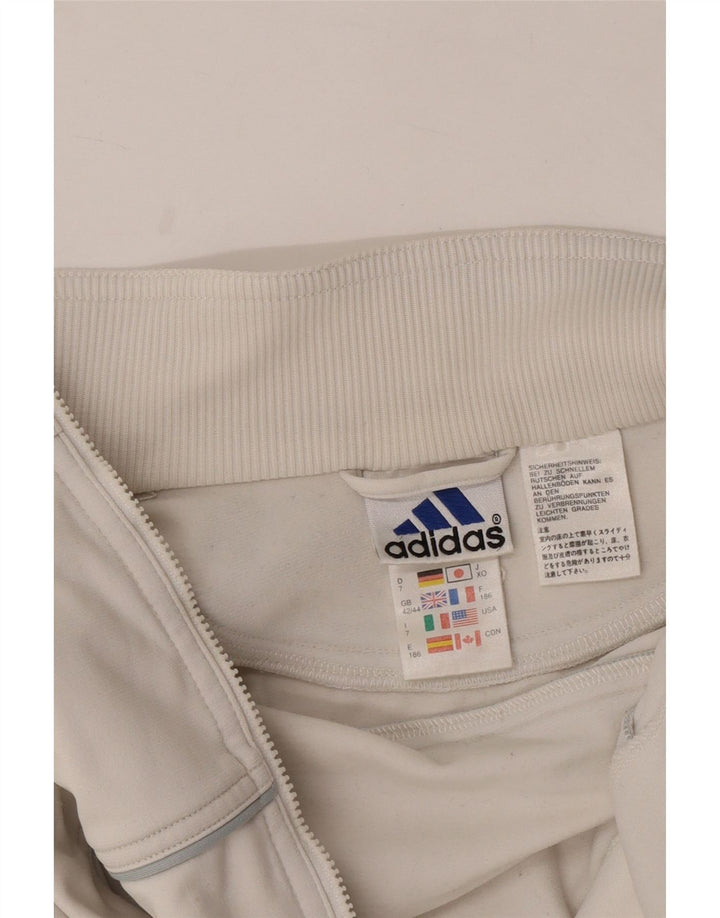 ADIDAS Mens Tracksuit Top Jacket UK 42/44 Large White Polyester