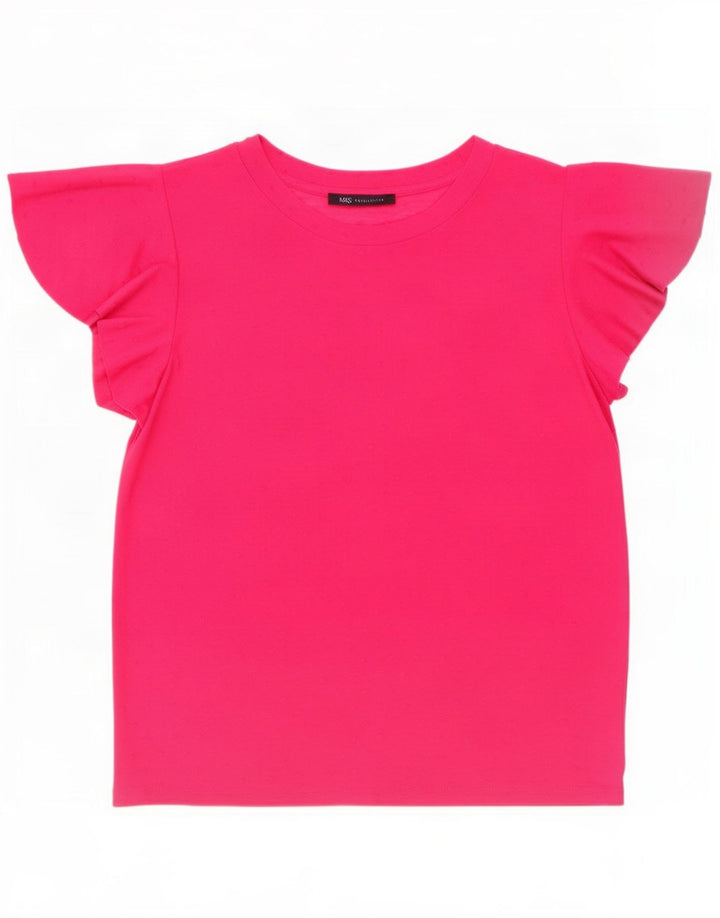 Marks & Spencer Womens T-Shirt Top UK 16 Large Pink Viscose