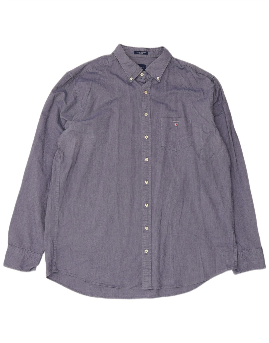 Gant Mens Regular Fit Shirt Size 45/46 18 2XL Blue Cotton