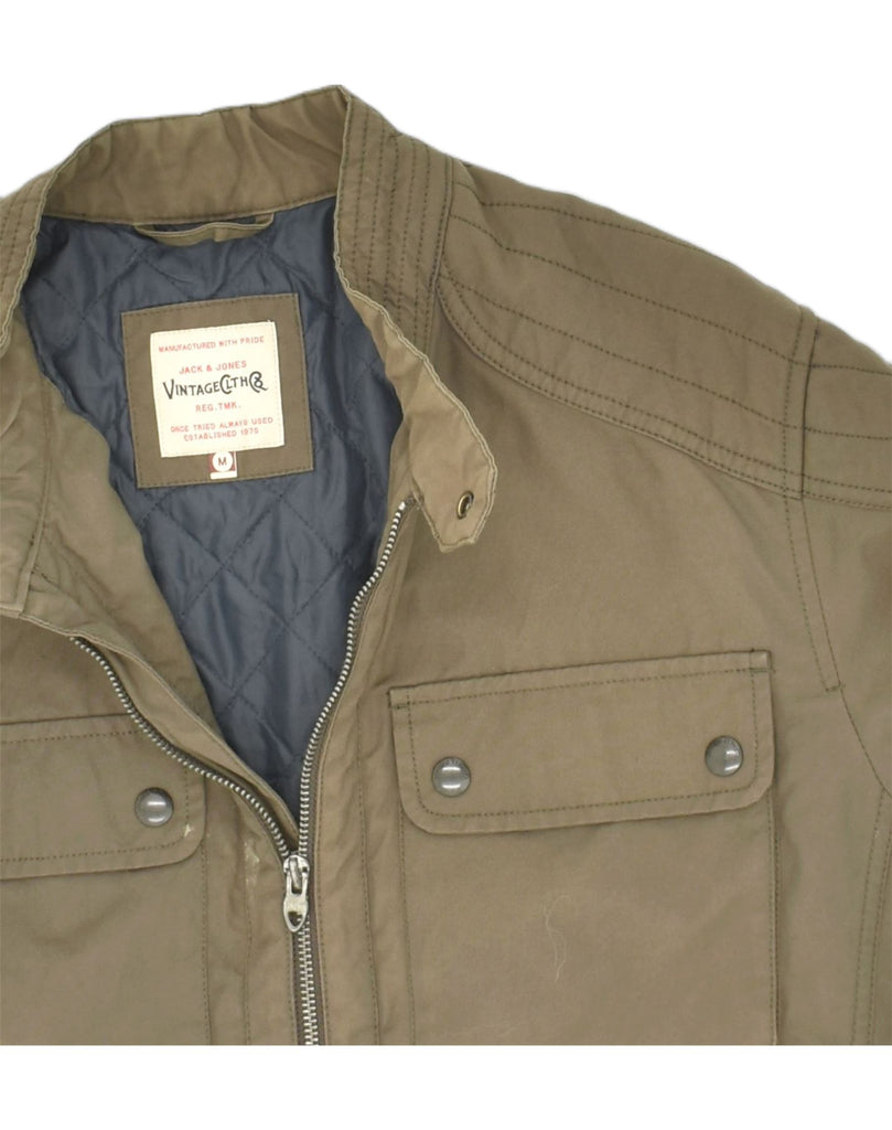 JACK & JONES Mens Bomber Jacket UK 38 Medium Khaki | Vintage Jack & Jones | Thrift | Second-Hand Jack & Jones | Used Clothing | Messina Hembry 