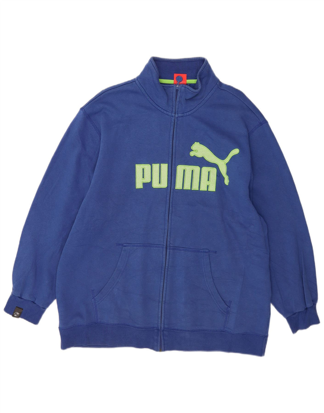 Puma Mens Graphic Tracksuit Top Jacket 2XL Blue Cotton