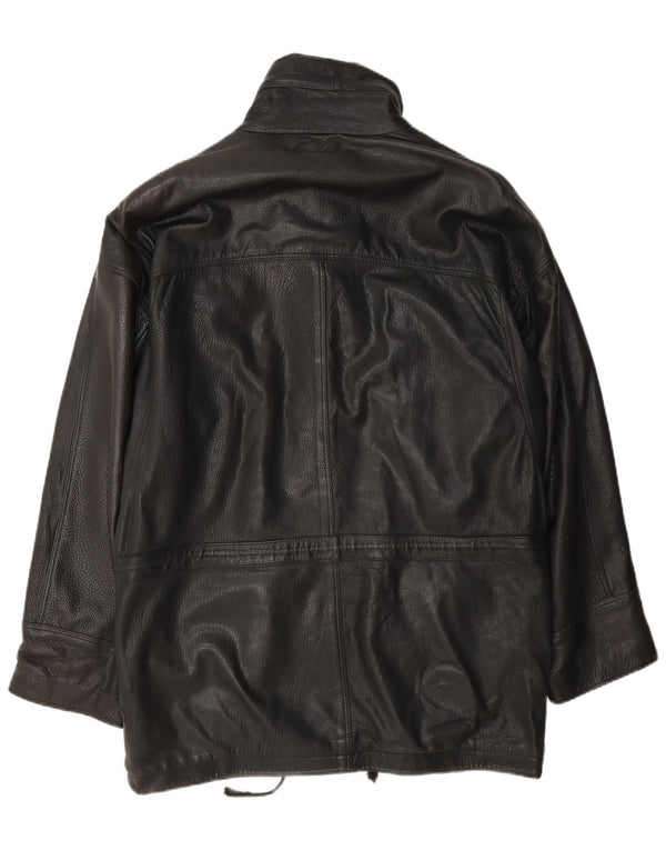 Pierre Cardin Mens Leather Jacket UK 42 XL Black