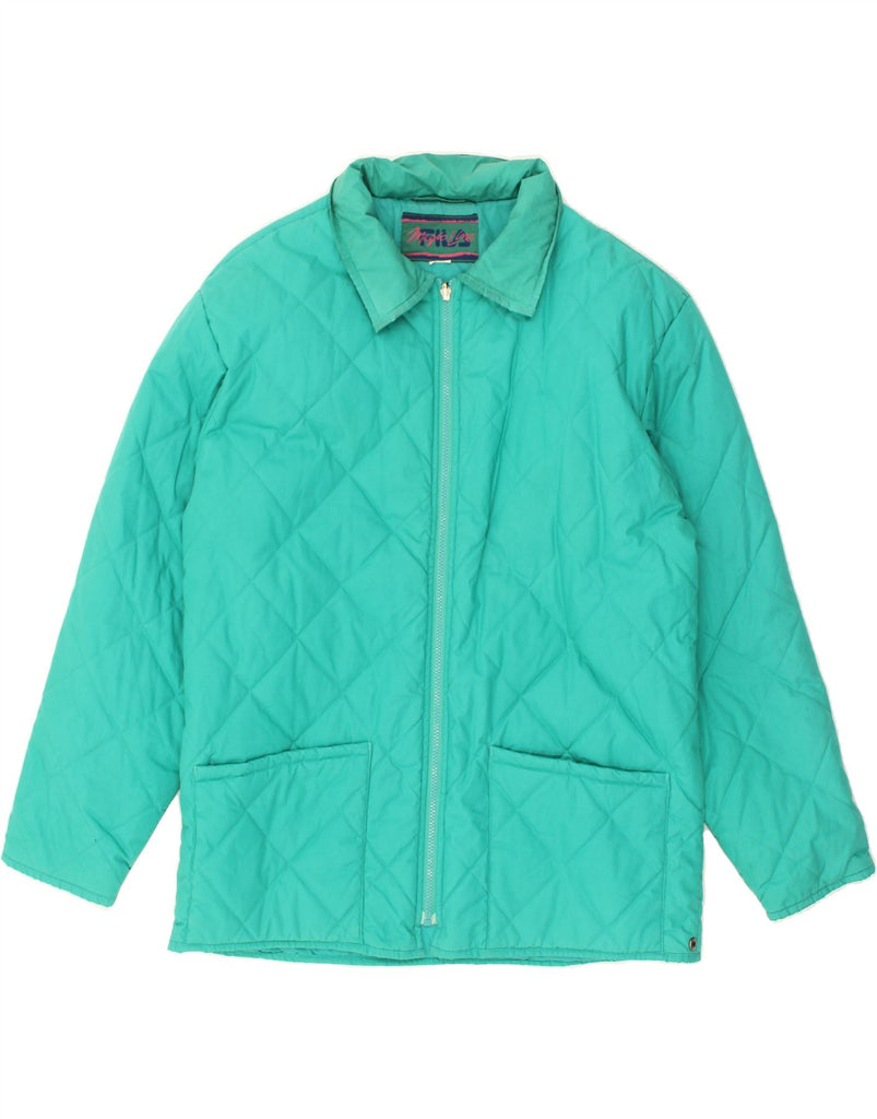 FILA Womens Quilted Jacket UK 20 2XL Turquoise Polyester | Vintage Fila | Thrift | Second-Hand Fila | Used Clothing | Messina Hembry 