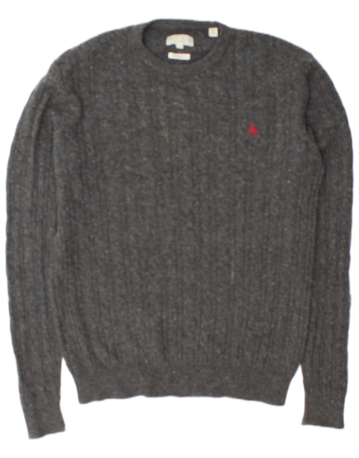 Jack Wills Mens The Marlow Crew Neck Jumper Sweater Medium Grey Flecked