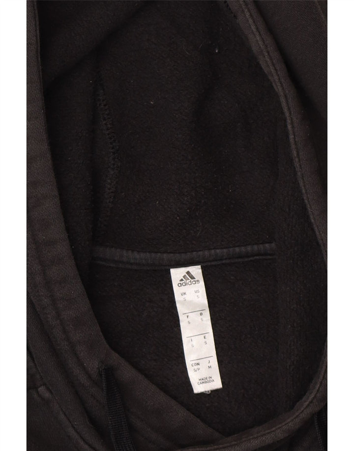 ADIDAS Mens Hoodie Jumper Small Black Cotton Vintage Adidas and Second-Hand Adidas from Messina Hembry 