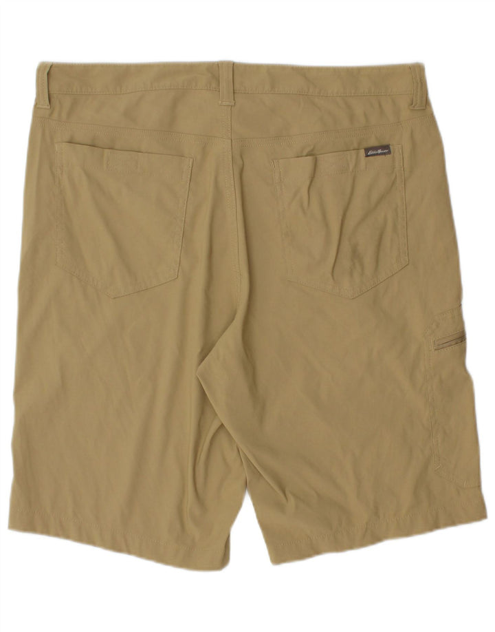 Eddie Bauer Mens Cargo Shorts W34 Large Khaki Nylon