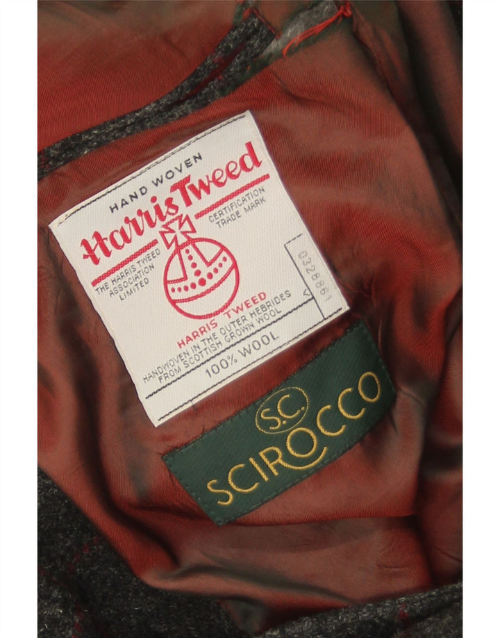Scirocco Mens Harris Tweed 2 Button Blazer Jacket UK 40 Large Grey Check