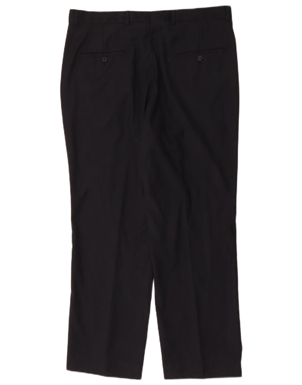 Giorgio Armani Mens Straight Suit Trousers W37 L29 Navy Blue Wool