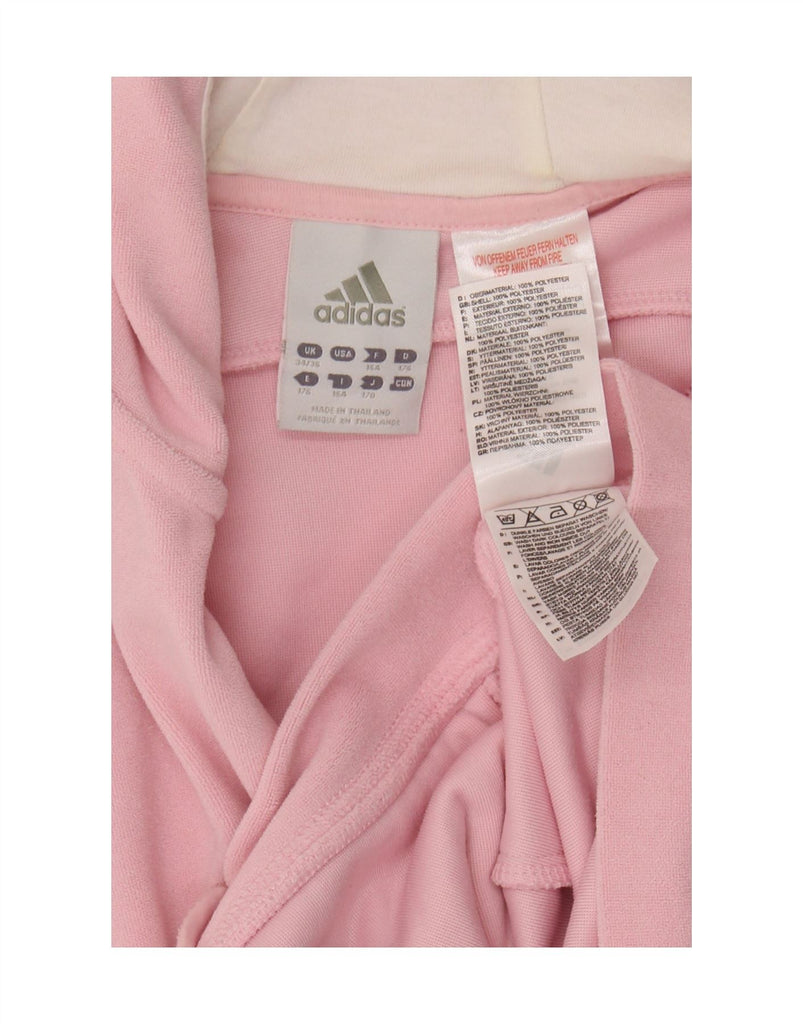 ADIDAS Girls Hooded Short Sleeve Fleece Jacket 15-16 Years Pink Polyester Vintage Adidas and Second-Hand Adidas from Messina Hembry 