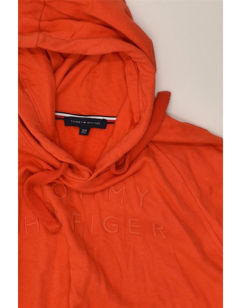 TOMMY HILFIGER Womens Oversized Graphic Hoodie Jumper UK 14 Medium Red | Vintage Tommy Hilfiger | Thrift | Second-Hand Tommy Hilfiger | Used Clothing | Messina Hembry 