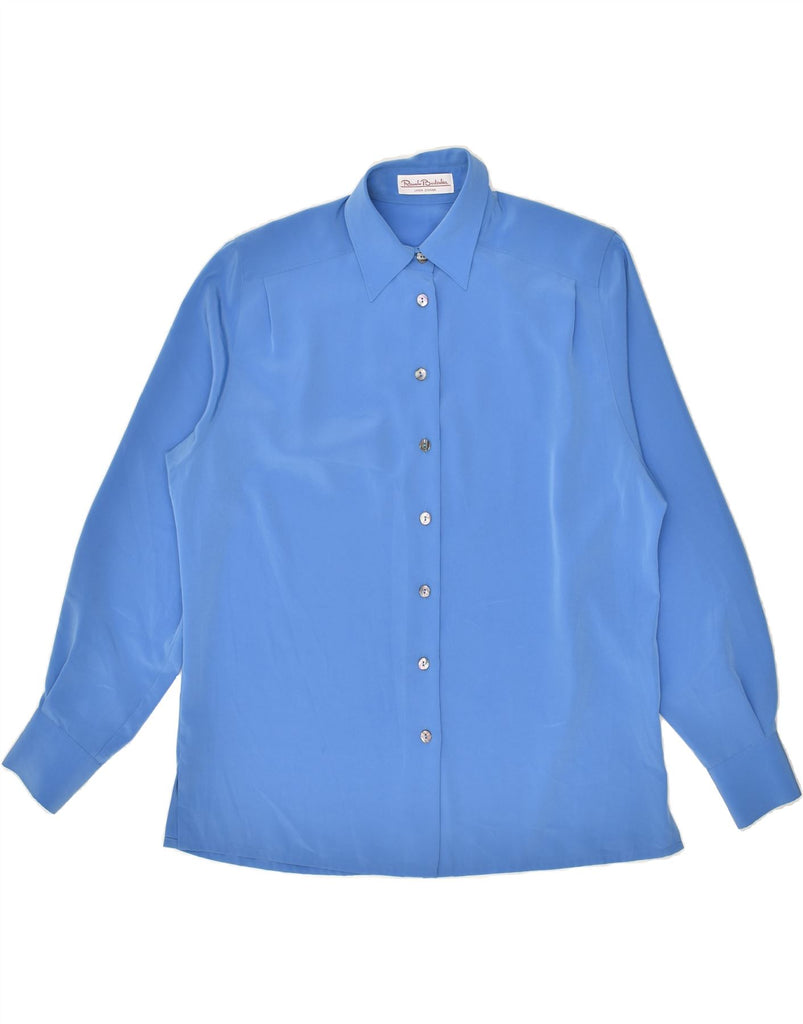 RENATO BALESTRA Womens Oversized Shirt IT 44 Medium Blue Polyester | Vintage Renato Balestra | Thrift | Second-Hand Renato Balestra | Used Clothing | Messina Hembry 