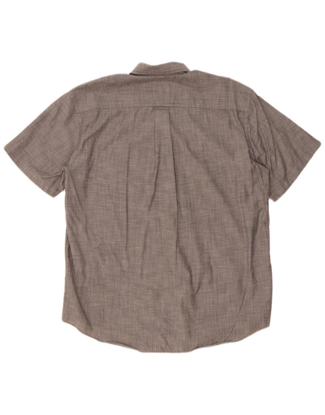 Lacoste Mens Short Sleeve Shirt Size 42 Large Grey Flecked Cotton