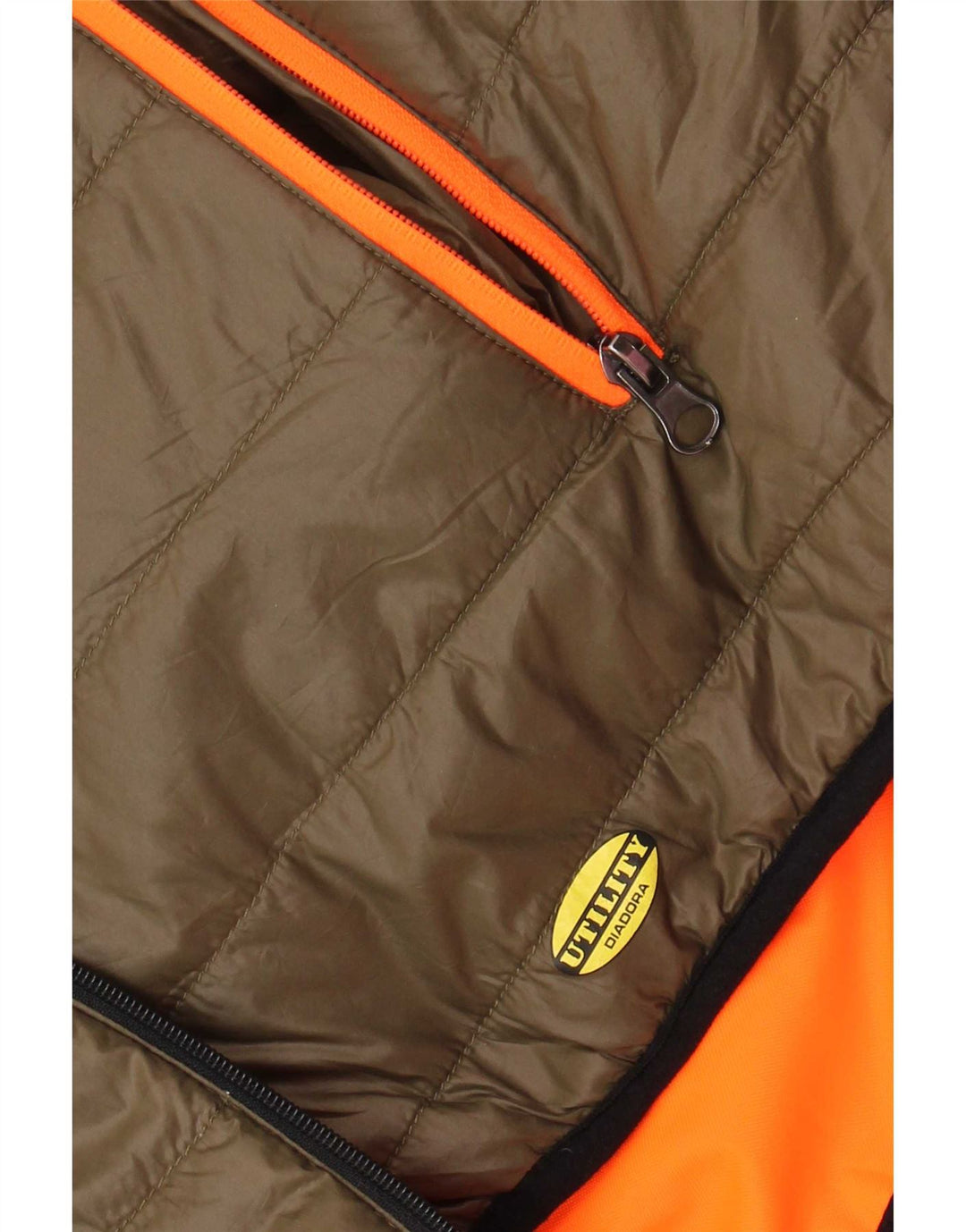 Diadora Mens Utility Reversible Padded Jacket UK 42 XL Khaki Polyester