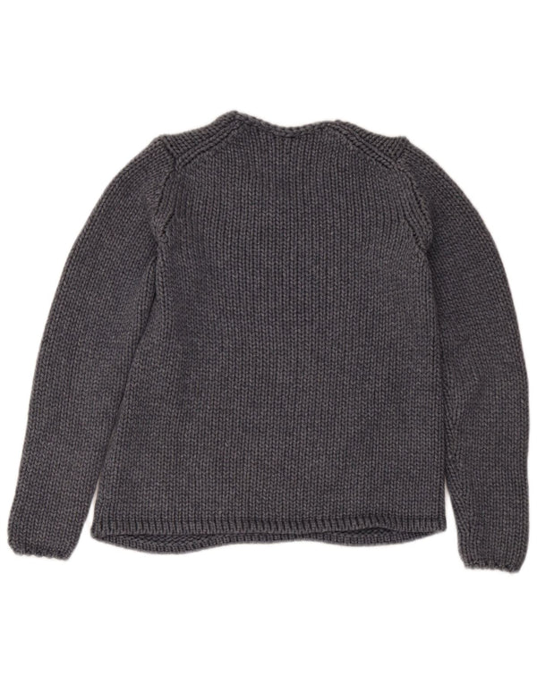 Tommy Hilfiger Womens Boat Neck Jumper Sweater UK 6 XS Grey Viscose