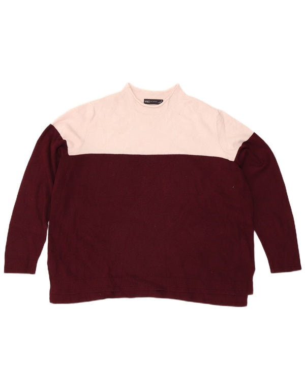 Marks & Spencer Womens Turtle Neck Jumper Sweater UK 20 2XL Burgundy