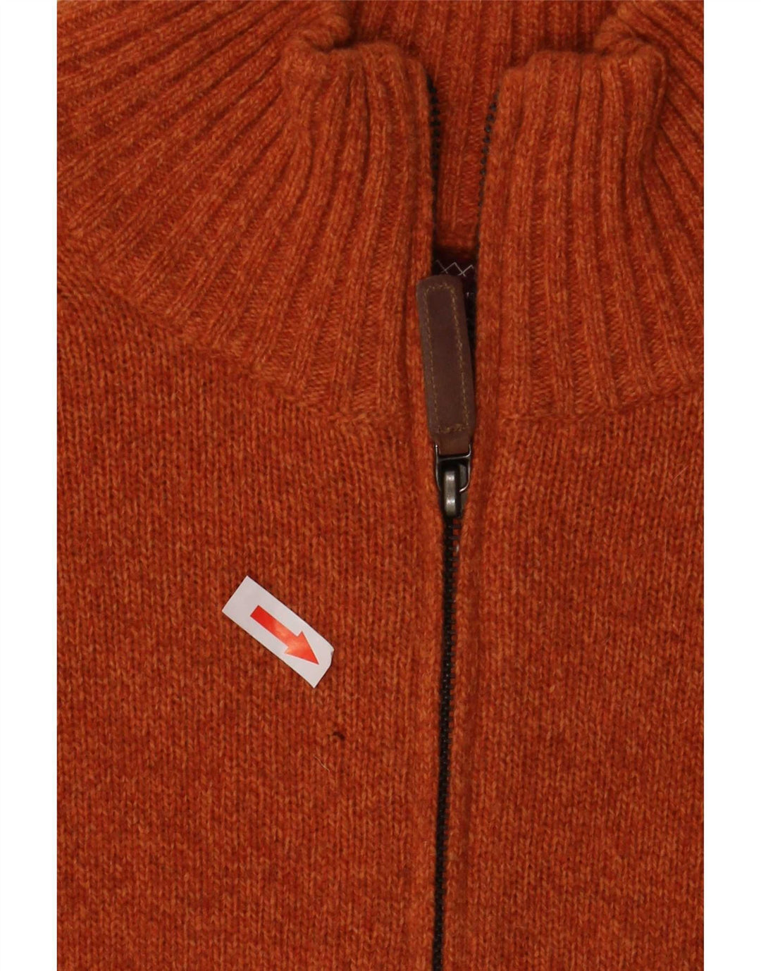 Marlboro Classics Mens Zip Neck Jumper Sweater Large Orange Wool