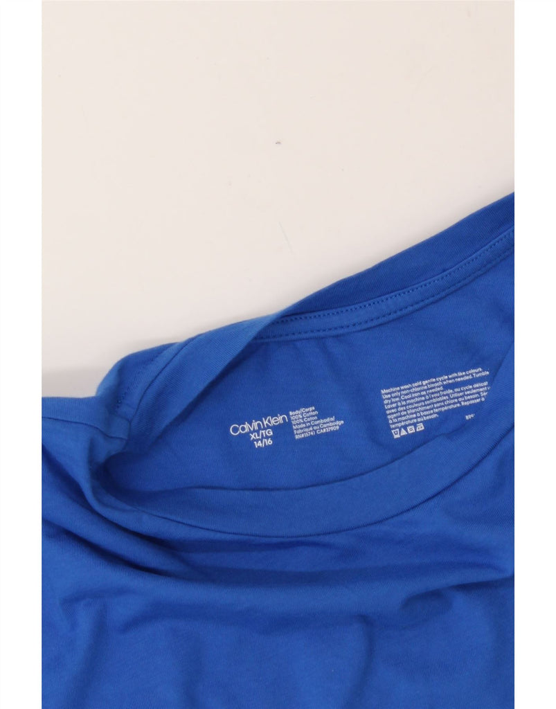 CALVIN KLEIN Boys T-Shirt Top 14-15 Years XL Blue Cotton Vintage Calvin Klein and Second-Hand Calvin Klein from Messina Hembry 