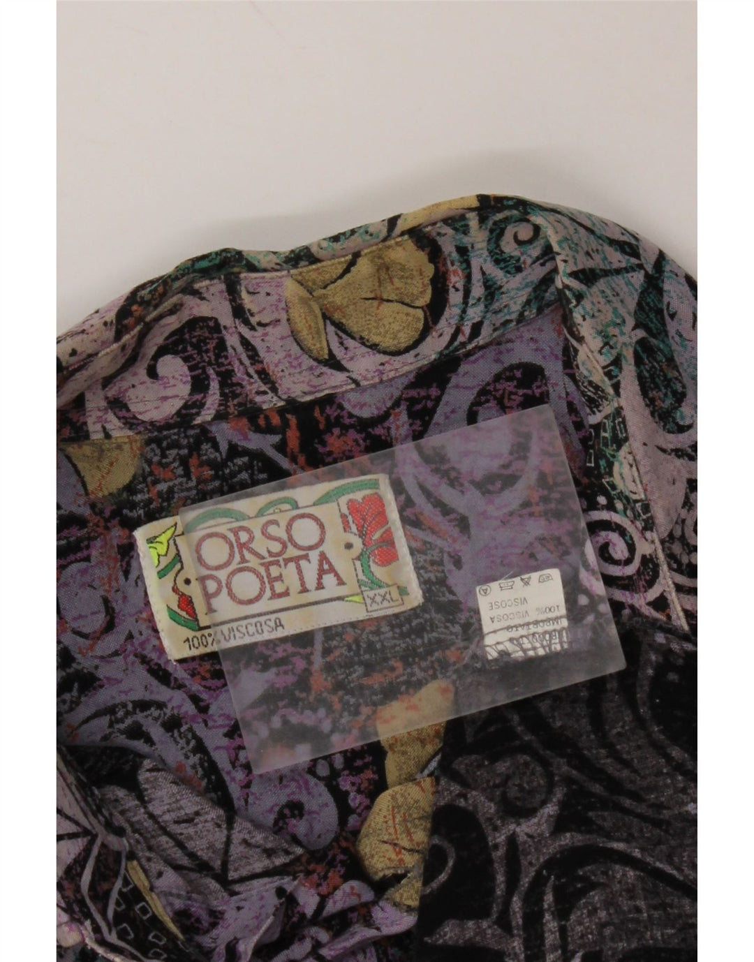 ORSO POETA  Mens Short Sleeve Shirt 2XL Multicoloured Paisley Viscose
