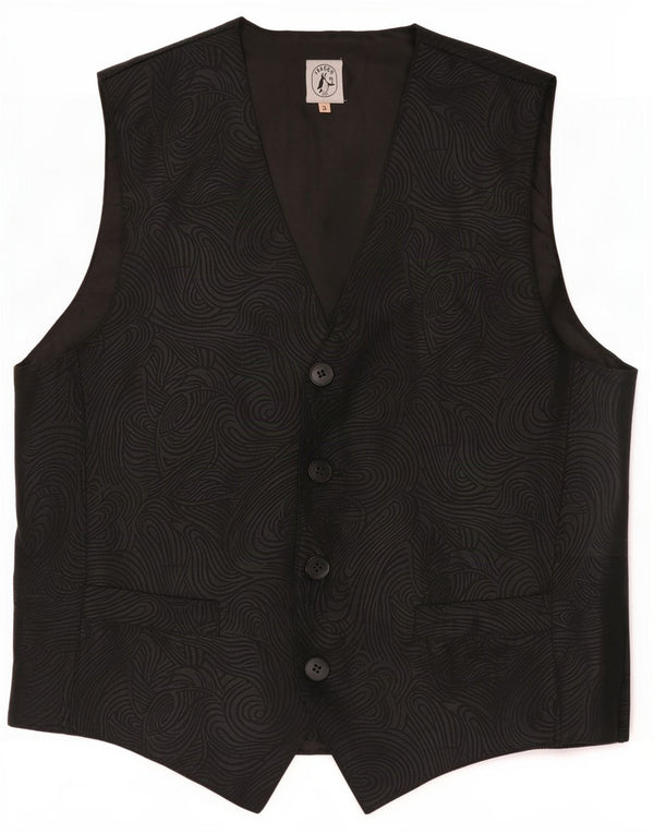Isacco Mens Waistcoat Large Black Polyester